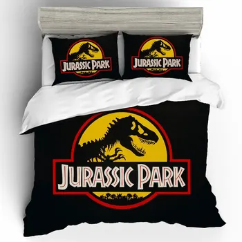 Jurassic Park Udskrevne Ark For Bed Dynebetræk Sengetøj Film Sengetæpper For Bed Microfiber Stof Sengelinned Film Dinosaur