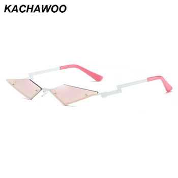 Kachawoo uindfattede cat eye solbriller kvinder farverige pink vintage solbriller spejl metal guld damer fest dekoration gaveartikler