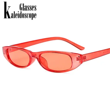 Kalejdoskop Briller Vintage Rektangel Cat Eye Solbriller Kvinder Brand Designer Damer Lille Ramme, Sorte Retro solbriller UV400