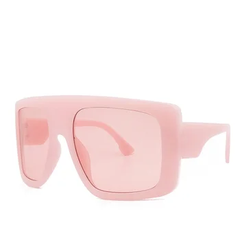 Kendte Stort Skjold Square Solbriller Kvinder Brand Overdimensionerede solbriller Mænd Vintage Beige Nuancer Dame Forruden Oculos UV400