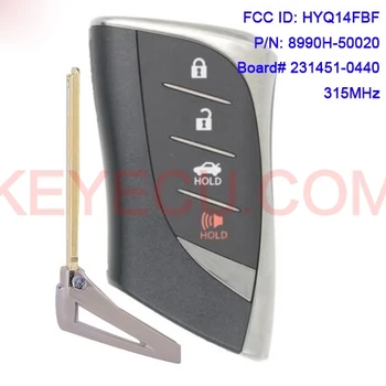KEYECU Keyless Smart Fjernbetjening Nøgle 315MHz Fob for Lexus ES350 LS500h 2018 2019 FCCID: HYQ14FBF P/N: 8990H-50020 Bord# 231451-0440