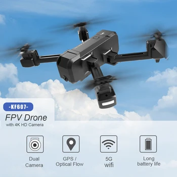 KF607 GPS-Drone med Dual Camera 4K Kamera, 1080P 5G Wifi FPV Optisk Flow Positionering RC Quadcopter Helikopter RC Drone VS SG106