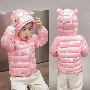 Kids' bære baby vinter dunjakke frakke drenge piger tøj, høj kvalitet, varm hætte overtøj 1-5 år gamle børnetøj