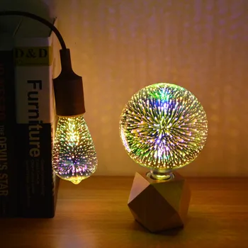 Kreative 3D Fyrværkeri Virkning 3D LED Nat lys E27 LED-Pære A60 ST64 A80 G95 G125 Vintage Holiday Home Decor lys AC85V-265V