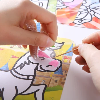 Kreative DIY håndarbejde 27X20CM børn Børn Tegning Legetøj Sand Male Billeder Kid DIY Håndværk Uddannelse Toy Tilfældigt Mønster