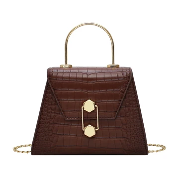 Kvindelige håndtasker med metal bære Mode krokodille skuldertaske PU Læder Messenger Bag Til Kvinder 2020 Luksus design hånd tasker