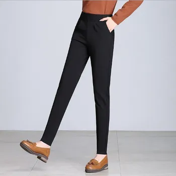 Kvinder er Elastisk Høj Talje Kjole haremsbukser til Kvinder koreanske Streetwear Stil Plus Størrelsen Bunde Damer Kontor Formelle Bukser