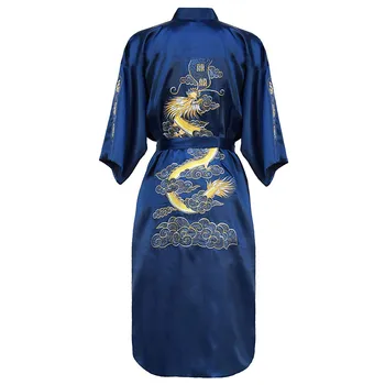 Kvinder халат Broderi Dragon Klæder Plus Størrelse 3XL Kinesiske Natkjole Homewear Nightdress Traditionelle klæder Kimono Badekar Kjole