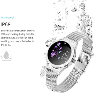 KW10 Kvinder Smart Ur hot salg IP68 Vandtæt pulsmåling Fitness tracker Bluetooth Smartwatch Til Android, IOS
