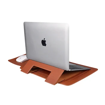 Laptop Sleeve Taske Case til Macbook Air Pro PU Læder 13/14 tommer Notebook Taske Laptop Taske med Stand musemåtte