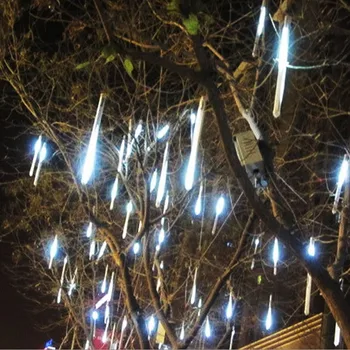 Led-30CM 50CM meteorregn Regn Rør Garland juletræ Luces Jul Dekorative Xmas Udendørs kulørte Lamper String