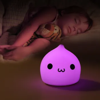 LED Nat Lys For Baby-Kids Børn Silikone Touch-Sensorer Batteri Soveværelse Ved siden af Lampen Jul Ferie Gave Toy Home Indre