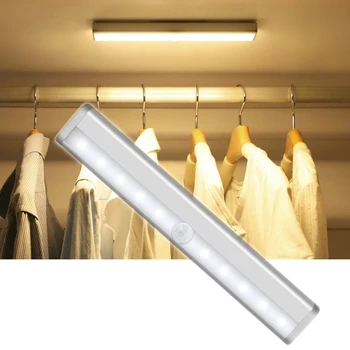 LED Nat Lys PIR bevægelsesføler Skab Skab Lys Trådløse Nat Lampe til Køkken Trappe Toilet Luminaria batteridrevne