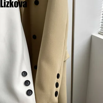 Lizkova Hvid Lang Frakke Kvinder Dobbelt-breasted koreansk Stil Trench Coat 2021 Spring Fashion Sort Casual Lang Jakke Outwear 3623