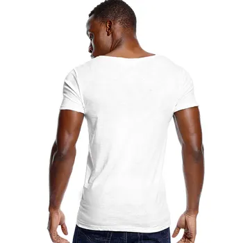 Low Cut-Stretch Vee Top-Shirts til Mænd, Mandlige ' s Deep V Hals Slim Fit kortærmet T-Shirt Mode Tshirt Usynlige Afslappet Sommer