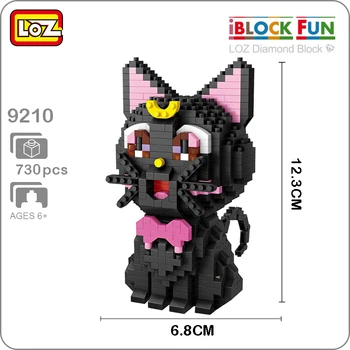 LOZ Sailor Moon Anime Luna Kat Pet Figur byggesten 3D-Model DIY-Små Blokke Diamond Klodser Samling Legetøj for Børn, Boy
