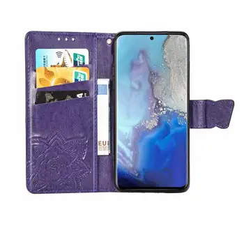 Luksus Butterfly Flower Læder Tegnebog Phone Case For Samsung Galaxy S20 Tilfælde Flip Cover Til Galaxy S20 Taske dækker