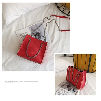 Luksus Håndtaske Europæiske Mode Lady Tote taske 2019 Ny Kvalitet PU Læder Kvinders Designer Håndtaske Kæde Skulder Messenger tasker