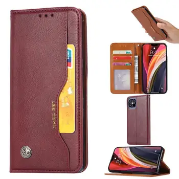 Luksus Multi-Kort Slots Beklædning Til iPhone 12 Pro Max 12 Mini Wallet Case PU Læder Magnetisk Flip Cover