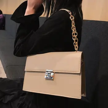 Luksus Mærke Håndtaske 2021 Nye Mode af Høj Kvalitet PU Læder Kvinder Taske Large Tote Bag Lås, Kæde Skulder Messenger Tasker