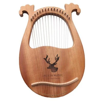 Lyre Harpe,16 Strygere, Harpe Bærbare Lille Harpe med Holdbart Stål Strenge Træ Streng musikinstrumenter