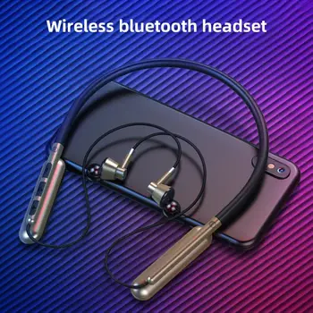 Magnetisk Trådløse Bluetooth-5.0 Øretelefoner Vandtæt Headset Stereo Neckband Sports Gaming Hovedtelefoner, Øretelefoner Støtte TF Kort