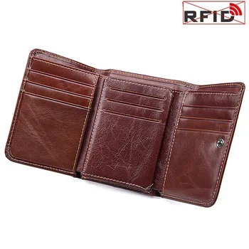 Man Lomme, Pung, Tegnebog Kort Kortholderen 3 Fold i Ægte Læder Tegnebog Tegnebøger Mænd RFID Anti Tyveri af Høj Kvalitet