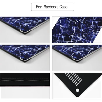Marmor Laptop Case Til Mac Book Touch Bar/ID Air 13 A2179 2020 Pro Retina 11 12 13 15 til macbook Pro 16 A2141 +Tastatur Covery