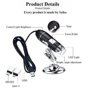 Mega Pixels 500X 1000X 1600X 8 LED Digital USB-Mikroskop Microscopio Forstørrelse Elektroniske Stereo USB Endoskop Kamera