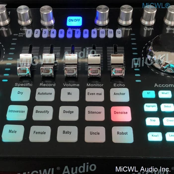 MiCWL K1 Høj Kvalitet Digital lydkort Lyd Mixer til Computer, Laptop Live Kondensator Dynamisk Mikrofon Mobiltelefon Video