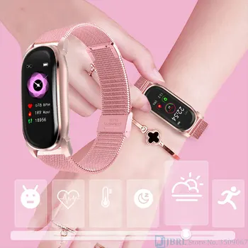 Mode Smart Band Kvinder Mænd Smart Armbånd Ur Blood Pressure Monitor Trænings-og Vandtæt Armbånd Smartband Til Android, iOS