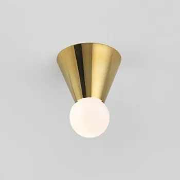 Moderne Køkken Led-Loftsbelysning Kunst Guld Undersøgelse Midtergangen Bar Lys Omvendt Kegle Designer Loft Lampe Gratis Fragt