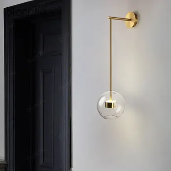 Moderne Led-Væg Lys Glas Nordiske væglampe Guld Sconce for Hjem Indendørs Soveværelse Sengen Stue Industrielle lamper