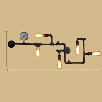 Moderne Nordic Industrial Light Vand, Rør væglamper Fjernbetjening væglampe til Foyer, Bar Og spisesal Home Decor