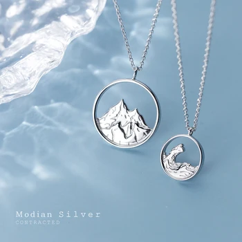 MODIAN Mode 925 Sterling Sølv Par Halskæde til Mænd, Kvinder Romantisk Udsigt over Havet Halskæde Mode Fine Smykker