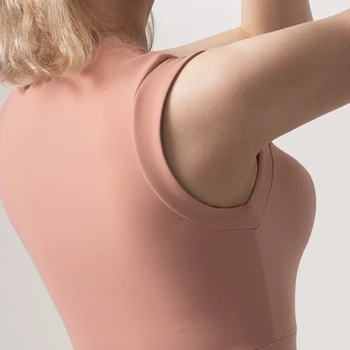 Moonglade Yoga Toppe Sport Vest Kører Fitness T-Shirt Uden Ærmer Kvinder Sexet Stram Elastik Hurtig Tør Slibning Solid Farve