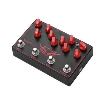 MOSKY RED FOX 4-i-1 Elektrisk Guitar-effekt-Pedal Forsinkelse + Chorus + Loop + Overdrive