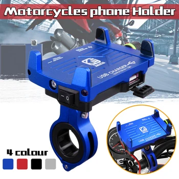Motorcykel Telefonen Holder Styr Klip Med USB-Oplader Mobiltelefon Holder til Elektrisk Bil, Motorcykel Mountain Bike Holder