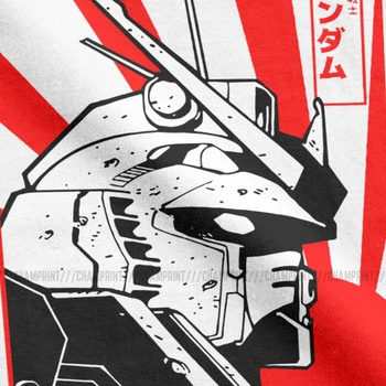 Mænd Gundam Hoved T-Shirts Animationsfilm Robot Mech Manga Mecha Japan Harajuku Gunpla Bomuld Toppe Fantastiske Short Sleeve Tee Trykt T-Shirt