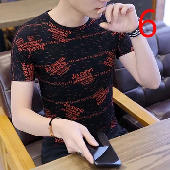 Mænds kortærmet t-shirt 2019 sommeren tendens koreanske version af revers bomuld port vind