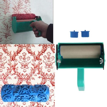 Mønster Børste Dekorative Tekstur Roller med Præget Plast Håndtag med Monokrome Maleri Maskine til vægdekoration