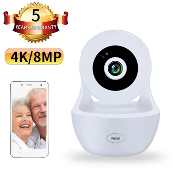 N_eye 8MP 4K Wifi Wireless Home Security IP-Kamera 2,0 MP IR-Netværk CCTV overvågningskamera med To-vejs Audio Baby Monitor