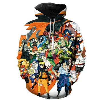 Naruto mode 3D-print casual sweatshirt, drenge og piger' personlighed tegnefilm sweater, børnenes tegnefilm Hættetrøje
