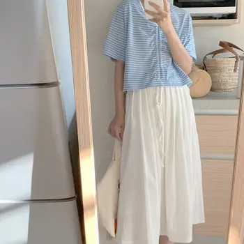 Nederdele Kvinder Sommer Chic Enkel Ins Mode Japansk Stil Preppy Piger Tøj Daglige Afslappet Hvid Faldas Largas Mujer