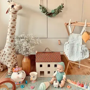 Nordisk INS Soft Toy Hjorte Giraf Legetøj Blød Plys Baby Hjorte Kids Room Dekoration Nursery Room Decor Søde Giraf Sovende Baby Legetøj