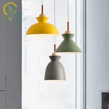 Nordisk LED Vedhæng Lys Til Spisning Moderne Restaurant Pendel Lampe med Lampeskærme Enkelt E27 Bar Lys 3-Lys Hængende Lamper