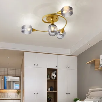 Nordisk minimalistisk stue glas loft lampe skabende kunst varmt soveværelse, spisestue, bar dekoration lys fixrtures