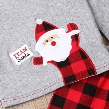Ny Jul Kids Tøj Nyfødte Dreng Pige Xmas Santa Claus Tøj med Lange Ærmer T-shirt, Top, Bukser, Hat, Tøj Sæt