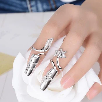 Ny Mode Specielle Design 4 Mønstre 925 Sterling Sølv Åbning Fingerring Til Kvinder Tilbehør Smykker