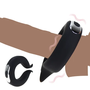 Nye 10 Speed Penis Ring Med Vibrator For Mænd Forsinke Ejakulation Erotisk Mandlige Sex Toy Kyskhed Cock Ring Dildoer Med Vibration Til Gay-Voksen